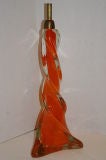 Single Venetian Orange Glass Table Lamp
