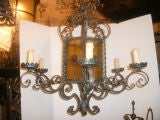 Iron Lantern with Amber Glass