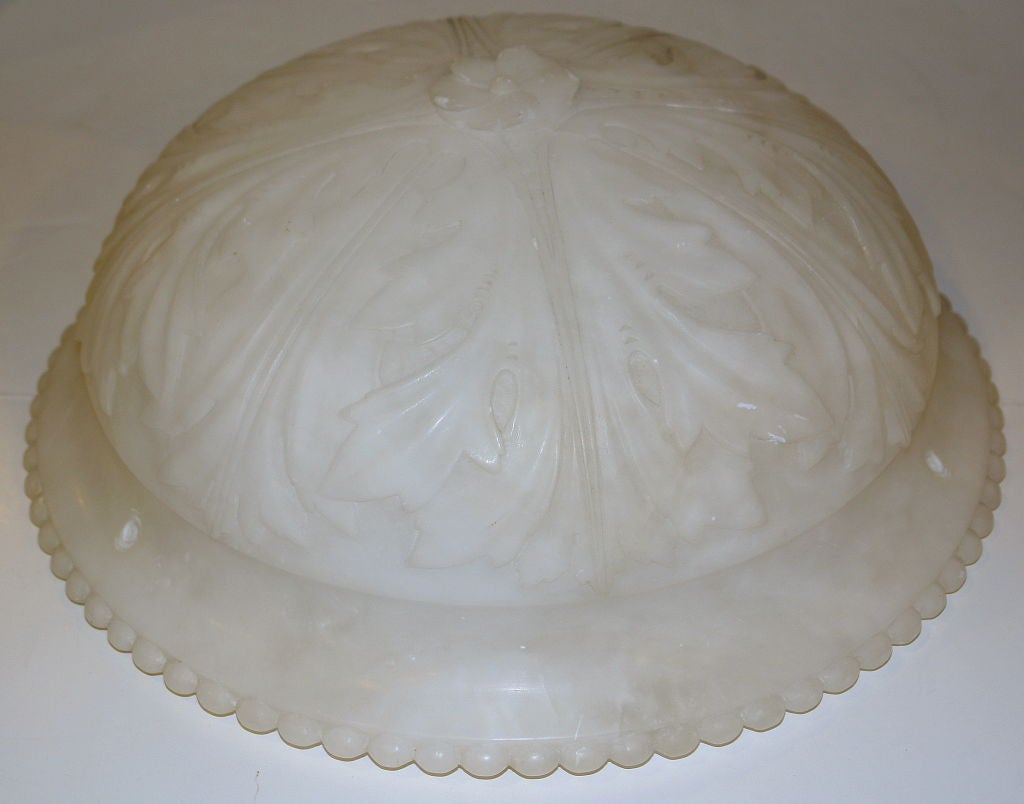 French Carved Alabaster Light Fixture For Sale