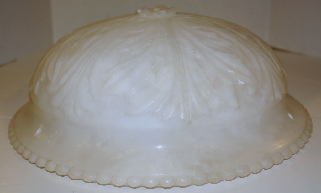 Early 20th Century Carved Alabaster Light Fixture For Sale