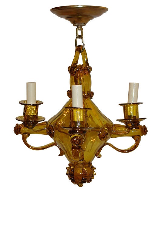 Venetian Amber Glass Chandelier