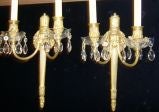 Bronze Neo Classic Sconces with Crystals