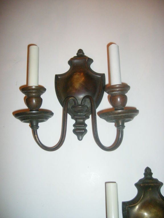 Early 20th Century Caldwell Bronze Sconces For Sale