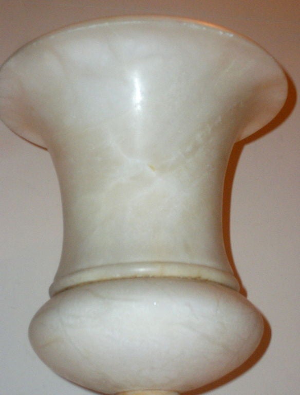 Alabaster Carved Albaster Urn Lamp For Sale