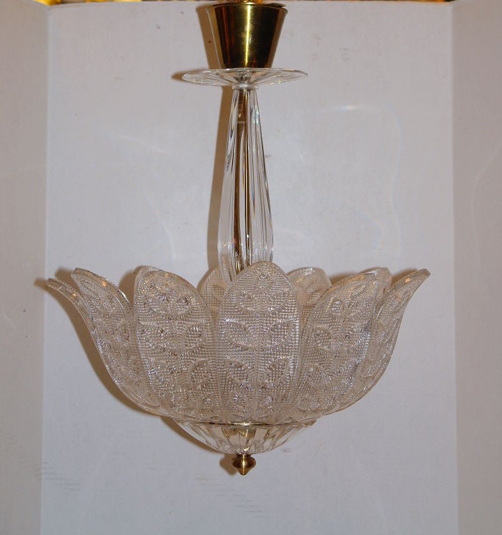 Swedish Glass Flower Light Fixture