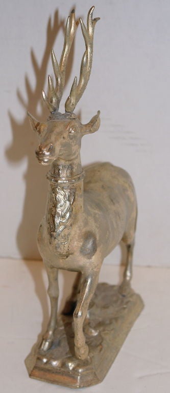 Silver Plated Stag Drinking Flask For Sale 2