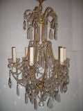 Gilt Metal and Rock Crystals Chandelier Gilt Metal and Rock Crystals Chandelier
