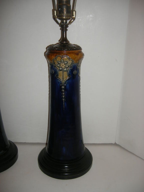 English Pair of Royal Doulton Lamps