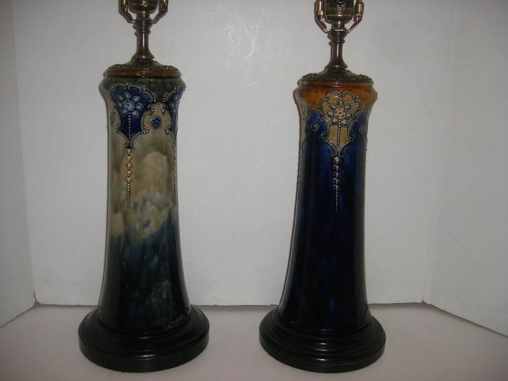 20th Century Pair of Royal Doulton Lamps
