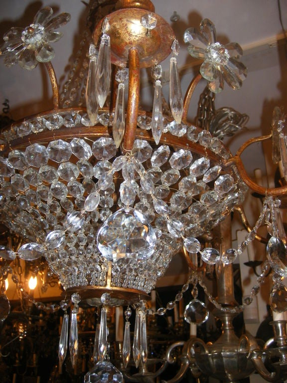 French Gilt Crystal Chandelier 5