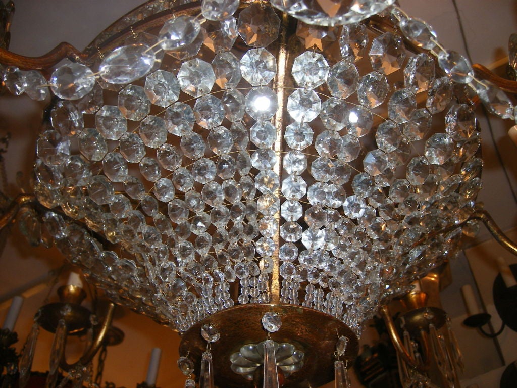 French Gilt Crystal Chandelier 3