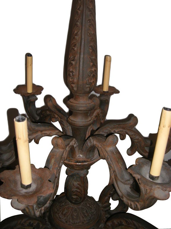 French Cast Iron Chandelier For Sale 2