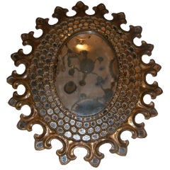 Antique Large Oval Sunburst Mirror