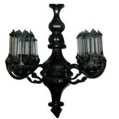 Tole Chandelier with Glass Shades