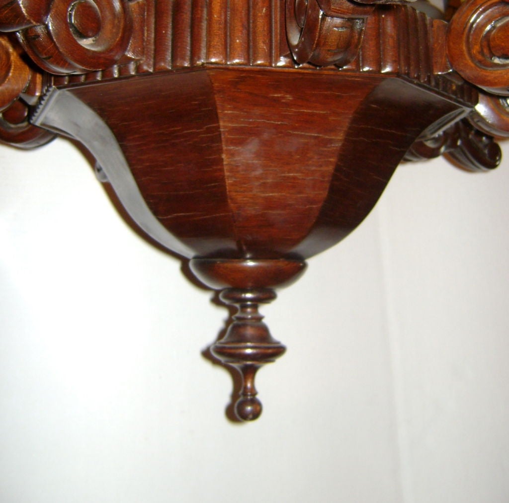 Italian Carved  Wood Chandelier For Sale 2