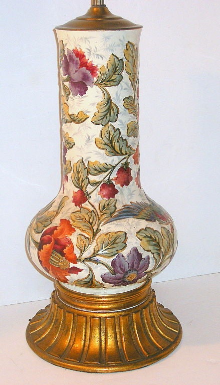 Einzelne Porzellan-Tischlampe (Frühes 20. Jahrhundert) im Angebot