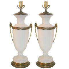 Antique Opaline Glass Table Lamps