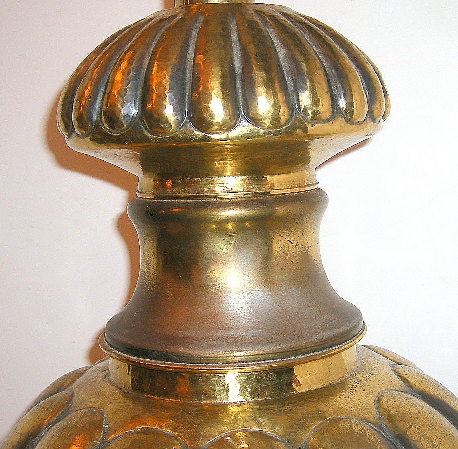 Italian Large Brass Table Lamp For Sale