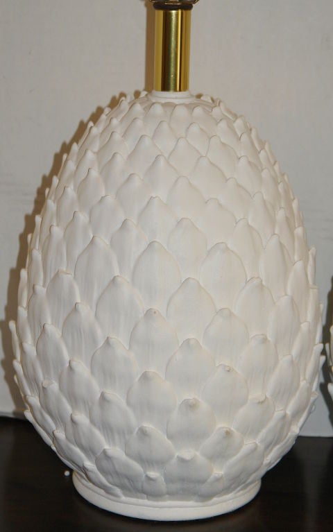 Pair of Pineapple Porcelain Table Lamps