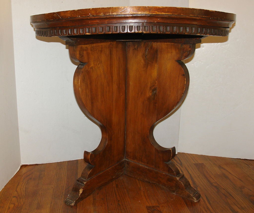 Pair of 19th Century Italian walnut demi lune consoles. With scalloped apron. Waxed finish.

Available for viewing at our 209 East 59th & 241 East 60th Street showrooms. 212-751-4228

www.delapuenteantiques.com