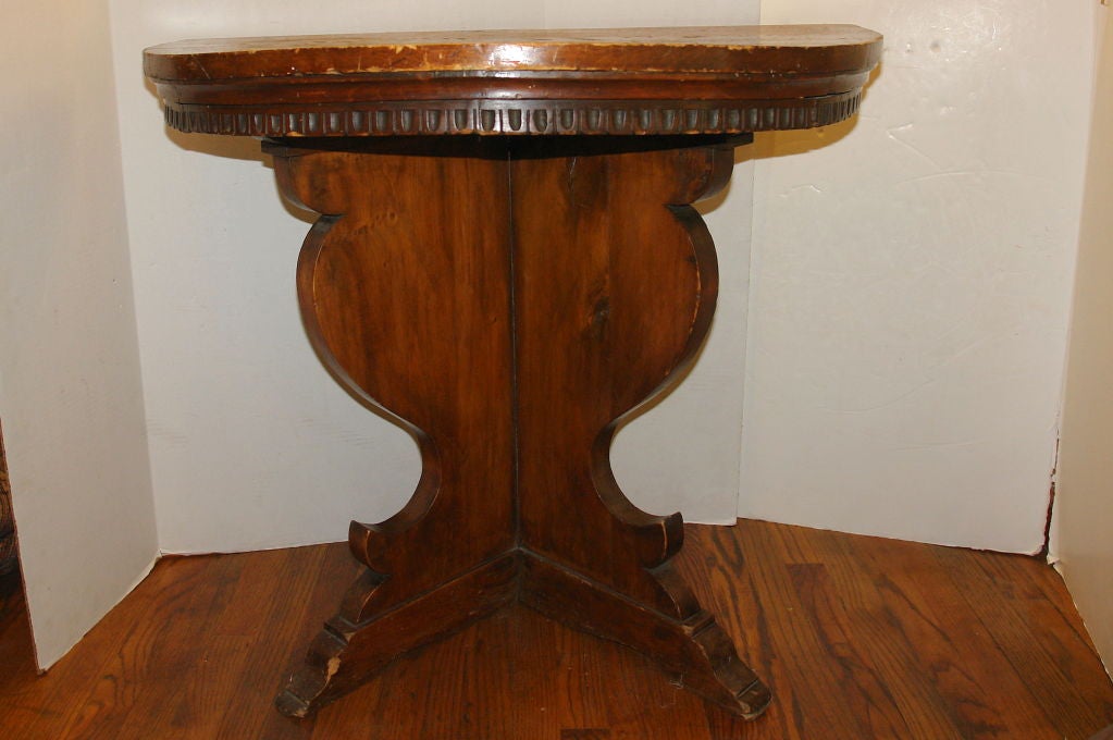 Pair of Demi Lune Consoles In Good Condition In New York, NY