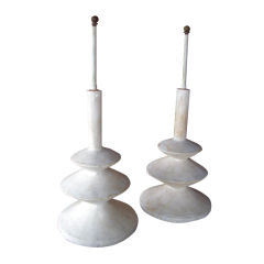 A PAIR OF PLASTER LAMPS