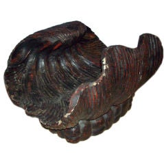 CARVED WOOD SHELL FORM COFFEE TABLE BASE