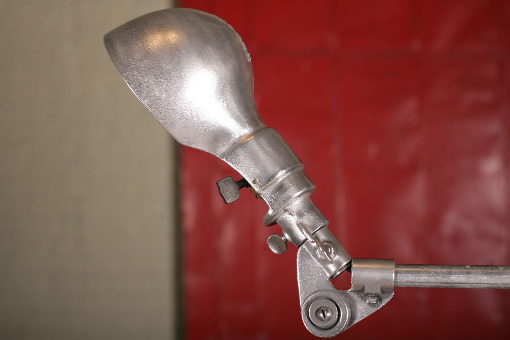 American Vintage Industrial Cast Iron and Steel Woodward Adjustable Floor Task Light Lamp