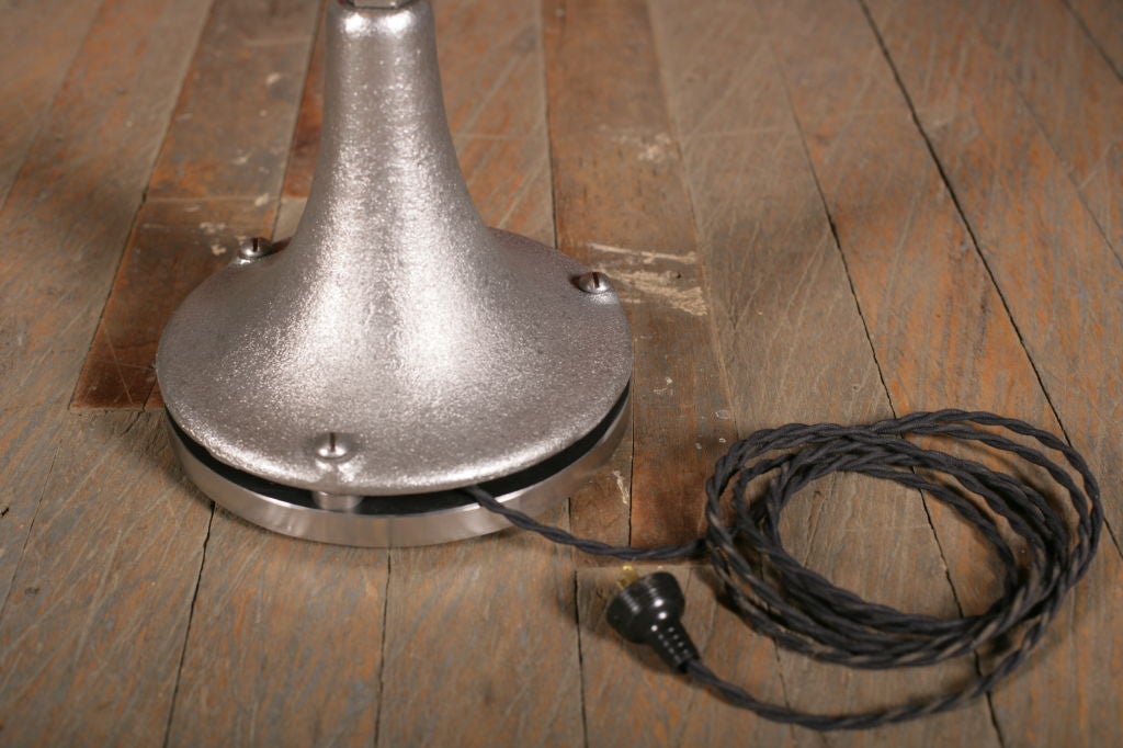 20th Century Vintage Industrial Cast Iron and Steel Woodward Adjustable Floor Task Light Lamp