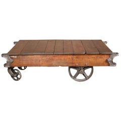 Vintage Industrial Coffee Table/Cart