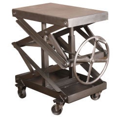 Original, Vintage Industrial, Adjustable Scissor Lift Table