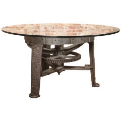 Antique Industrial Center Gear Round Table Base