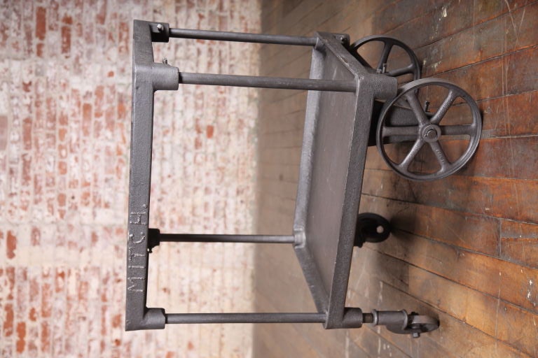 American Vintage Industrial 2 Tier Rolling Bar Cart/Table