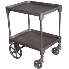 Vintage Industrial 2 Tier Rolling Bar Cart/Table