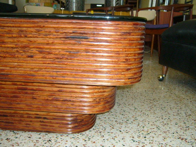 Monumental Three-Tier Multi-Band Rattan Coffee Table 2