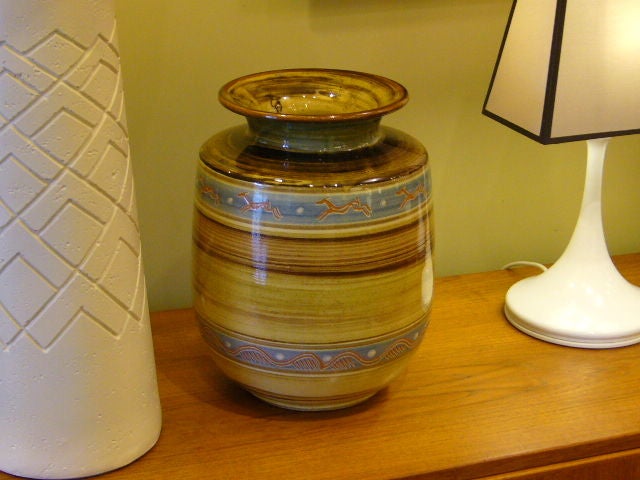 Large Harald Folmer Gross Floor Vase for Knabstrup