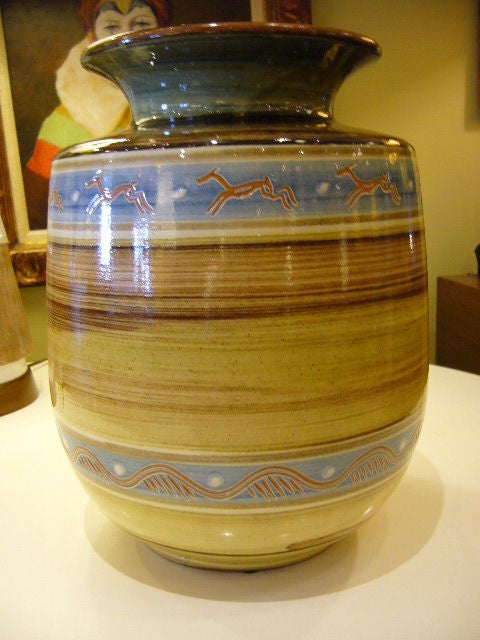 Mid-20th Century Large Harald Folmer Gross Floor Vase for Knabstrup