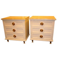 Stunning Regency White Laquered Bedside Tables