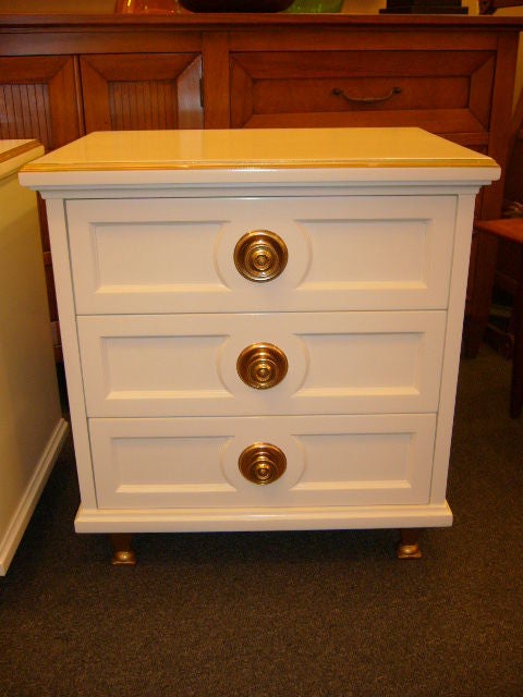 Stunning Regency White Laquered Bedside Tables