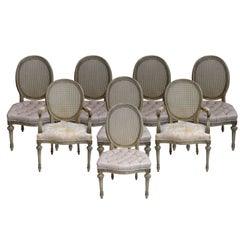 Set Of 8 Louis XVI Style Dining Chairs