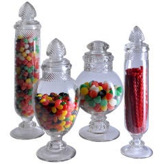 Antique Candy Jars Set Of 4