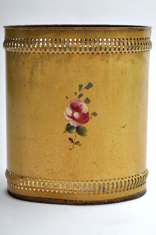 Mid-20th Century FRENCH TOLE WASTE BASKET