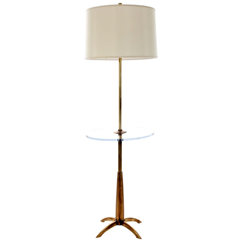 Stiffel Floor Lamp with Lucite Table