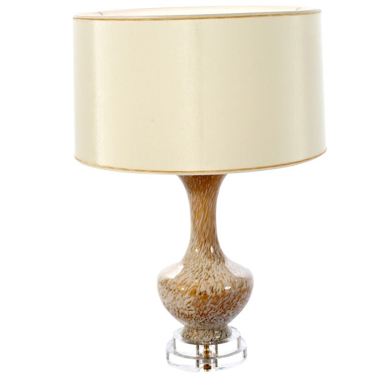 Unusual Gold and White Vintage Murano Lamp