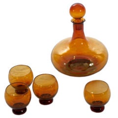 Vintage Amber Murano Liquor Set