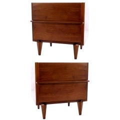 Pair of Walnut Bedside Tables