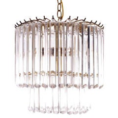 Lucite and Brass Chandelier