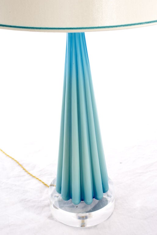 Vibrant Blue Murano Lamp