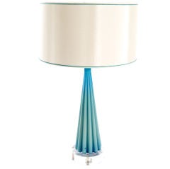 Vibrant Blue Murano Lamp