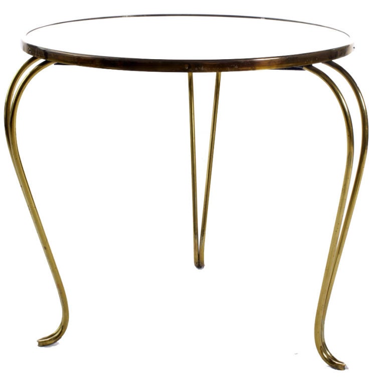 Brass and Antique Mirror Side Table at 1stDibs